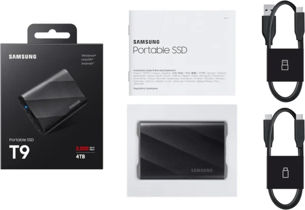 ⁦EXT SSD SAMSUNG 4TB T9 USB 3.2 2000mb/s⁩ - الصورة ⁦2⁩